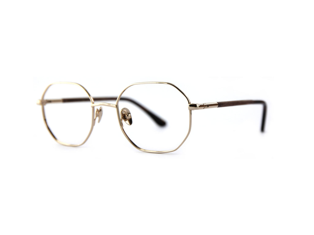 Woodfellas Brillenfassung Flex 11051 Ebenholz Gold