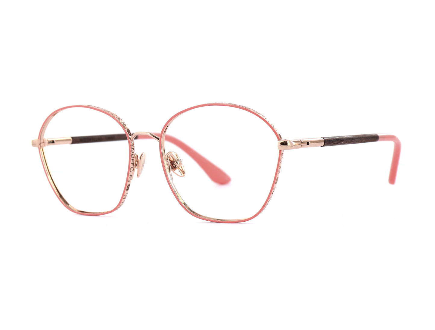 Woodfellas Brillenfassung Twist 11088 Ebenholz Rose Pfirsich