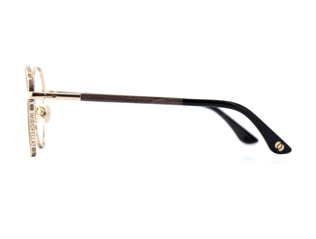 Woodfellas Brillenfassung Twist 11088 Curledholz Gold Schwarz