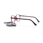 Vienna Design Brille mit Clip UN767-3 schwarz rot matt