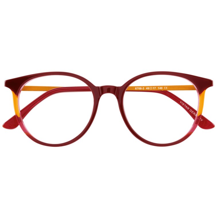 VISTAN Brille 6768-3 weinrot auf rot orange transparent