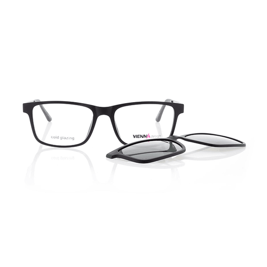 Vienna Design Brille mit Clip UN766-1 schwarz