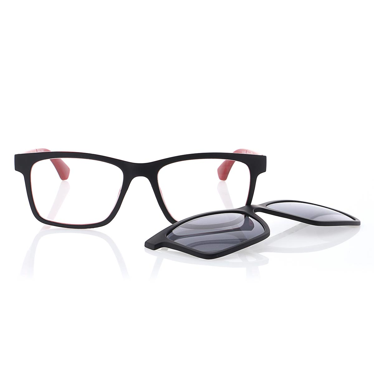 MPO Lesehilfe KLH188-3 schwarz rot mit Sonnenclip