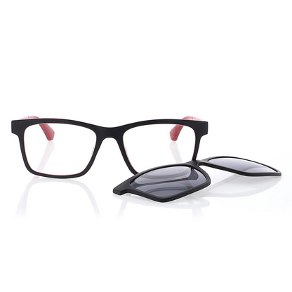 MPO Lesehilfe KLH188-3 schwarz rot mit Sonnenclip