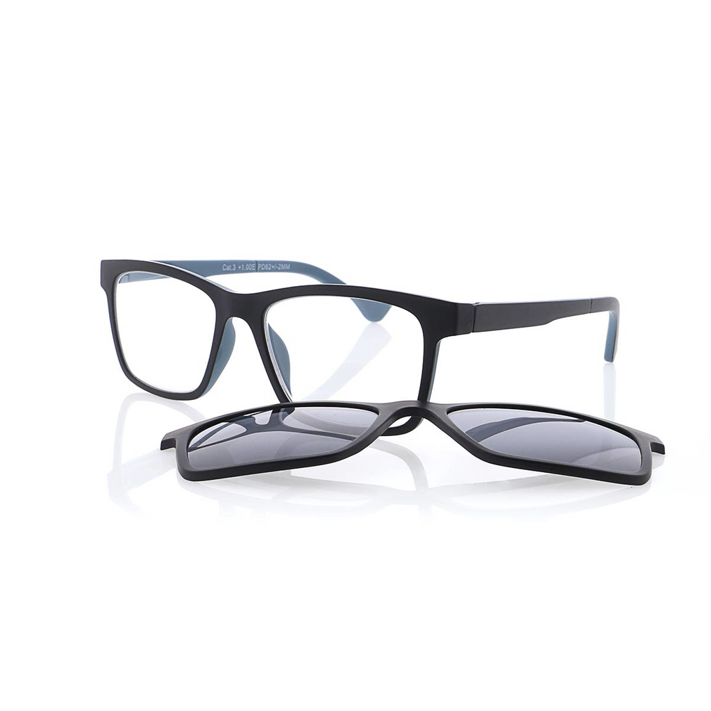 MPO Lesehilfe KLH188-4  schwarz grau mit Sonnenclip
