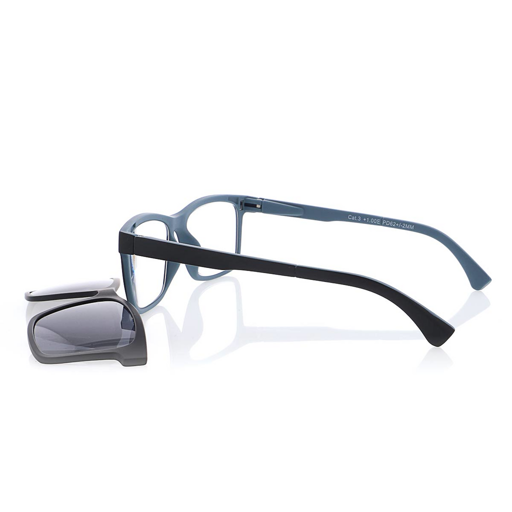 MPO Lesehilfe KLH188-4  schwarz grau mit Sonnenclip