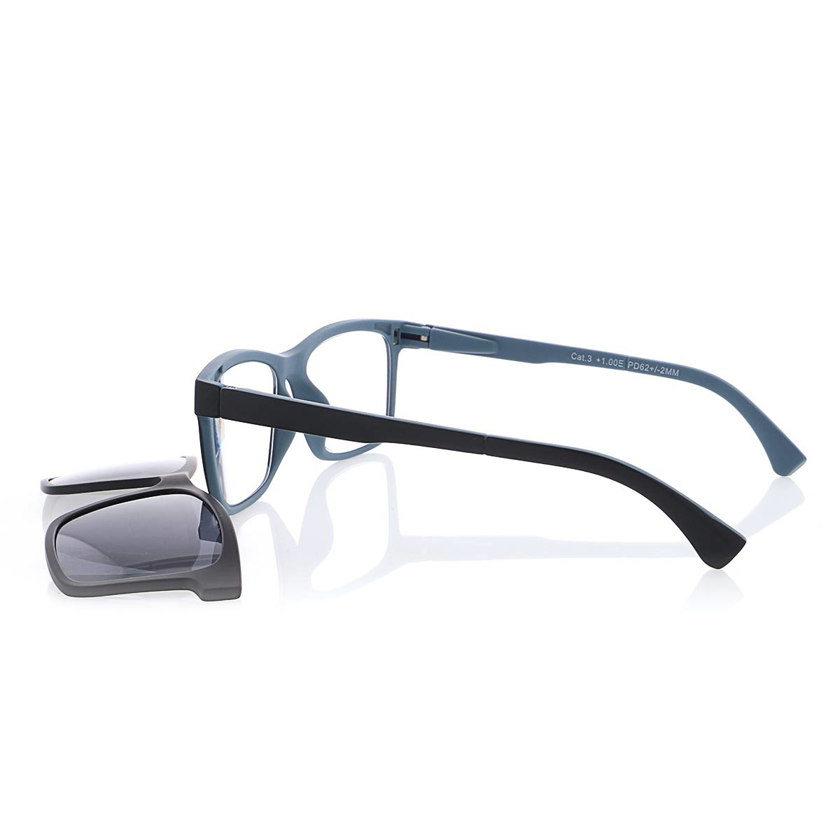 MPO Lesehilfe KLH188-4  schwarz grau mit Sonnenclip