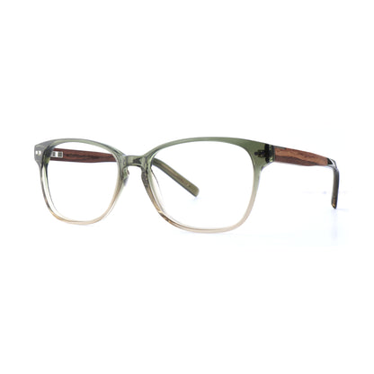 Woodfellas Brillenfassung Sendling Premium 10937 Ebenholz Grün transparent