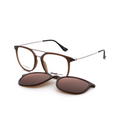 Vienna Design Brille mit Clip UN817-03 braun silber