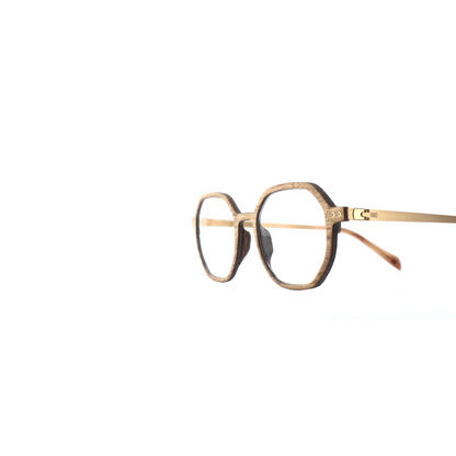 Woodfellas Brillenfassung Blomberg Air 11032 Walnussholz Gold