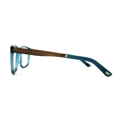 Woodfellas Brillenfassung Eysome 11019 Walnussholz Blau