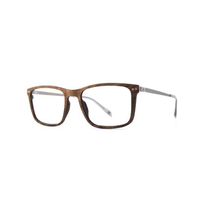 Woodfellas Brillenfassung Giesing Air 11030 Tepaholz Silber