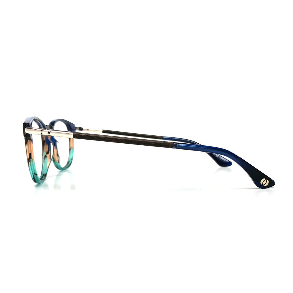 Woodfellas Brillenfassung Lucida 11023 Walnussholz Blau