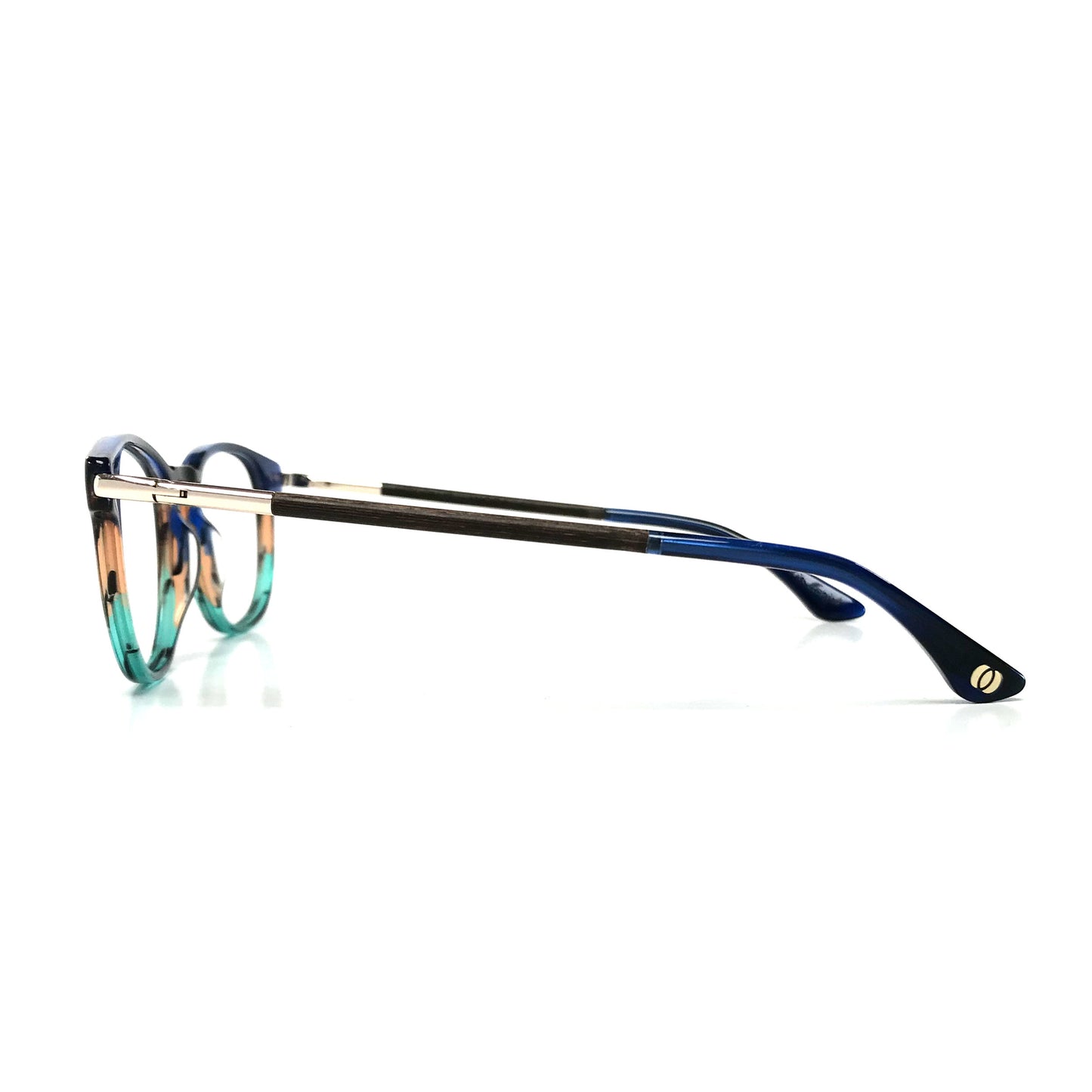 Woodfellas Brillenfassung Lucida 11023 Walnussholz Blau